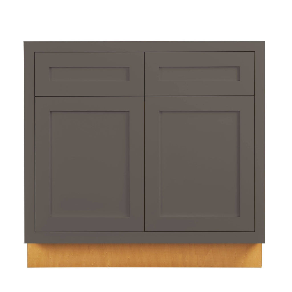 Double Door Dark Gray Inset Shaker Sink Base Kitchen Cabinet L5492
