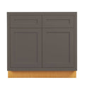 Double Door Dark Gray Inset Shaker Sink Base Kitchen Cabinet L5492