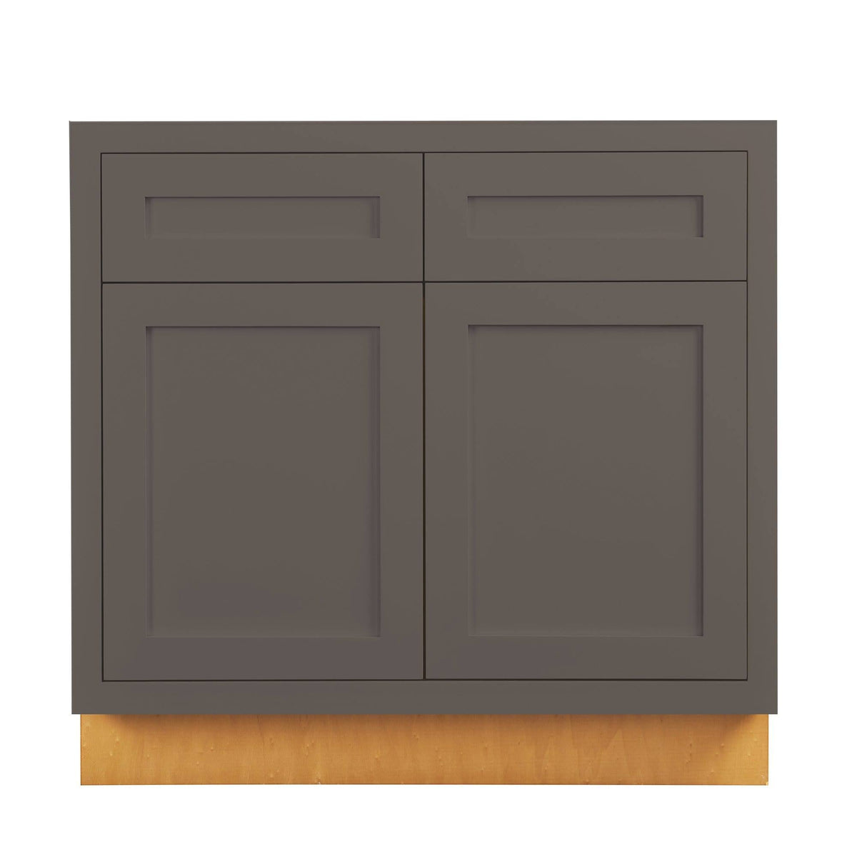 Double Door Dark Gray Inset Shaker Sink Base Kitchen Cabinet L5492