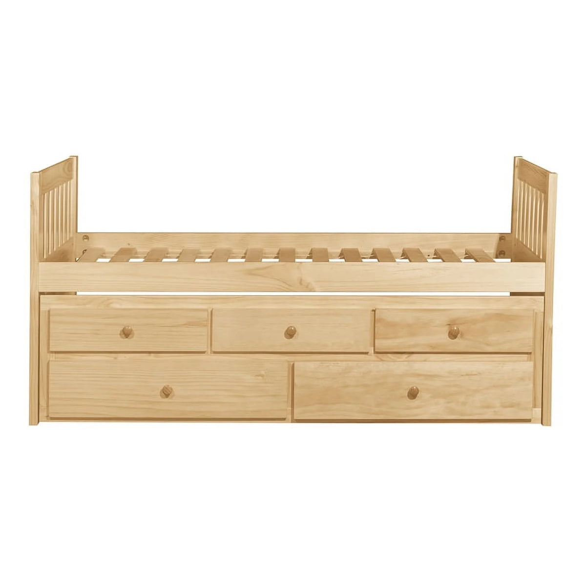 Natural Pine Wood Twin Trundle Bed F314532