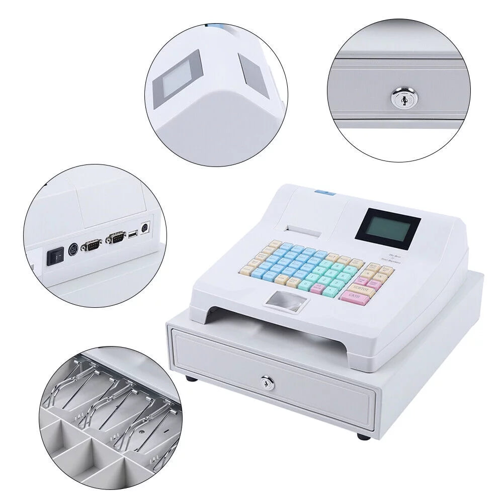 Commercial Electronic Cash Register 48 Keys POS System with Drawer H69296
