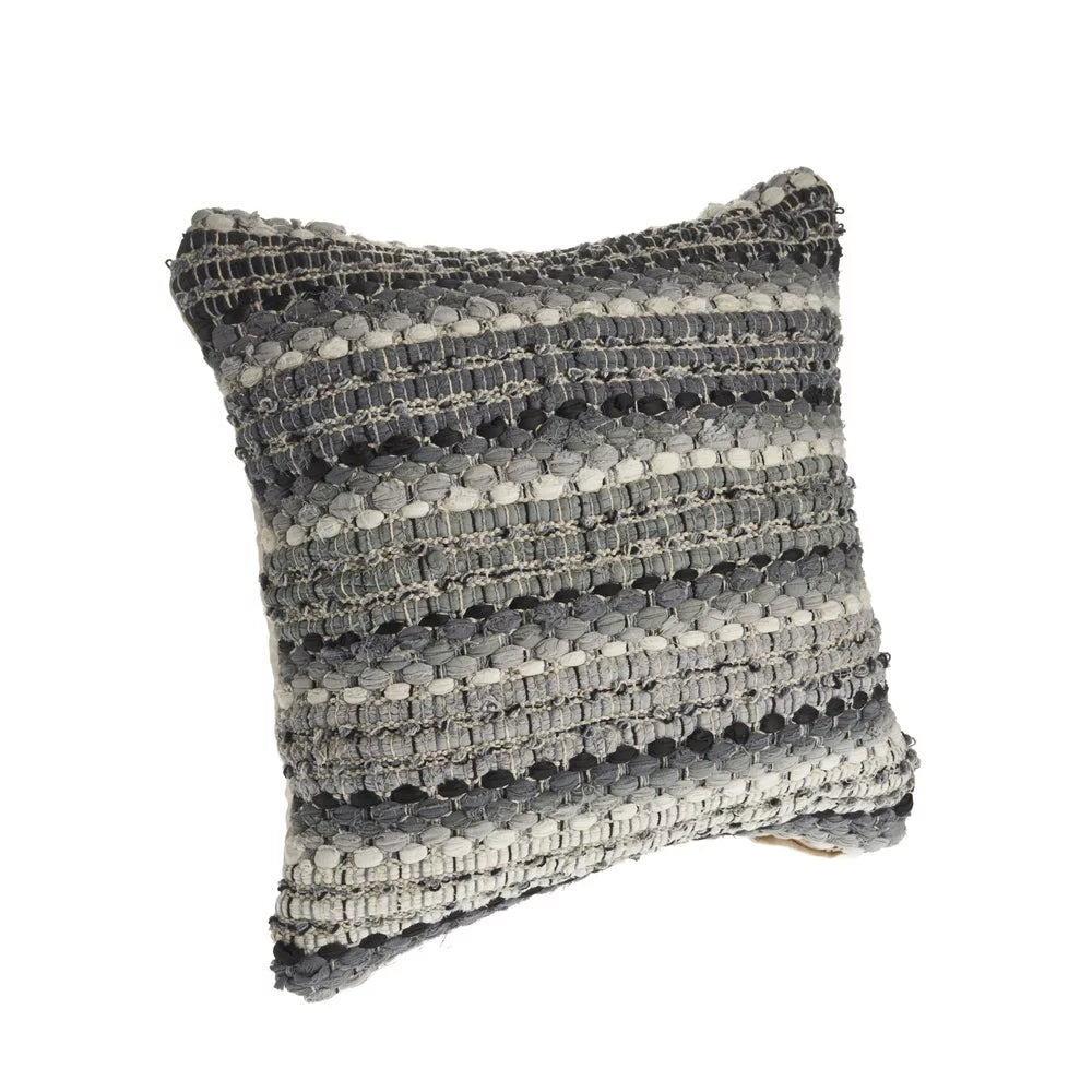 Neutral Cotton 18 inch Square Decorative Throw Pillow Z67780