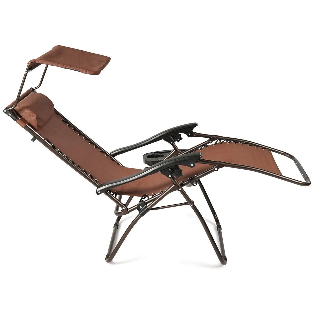 Zero Gravity Folding Chair with Canopy Brown B79785