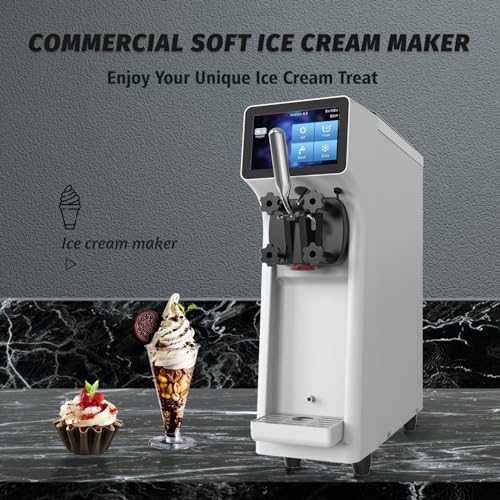 1000W Single Flavor Soft Serve Ice Cream Machine 2.7 to 4 Gal/H 110V Y24970