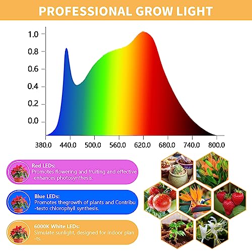 4000K White Full Spectrum Halo Plant Lamp with Auto On Off Timer M28473