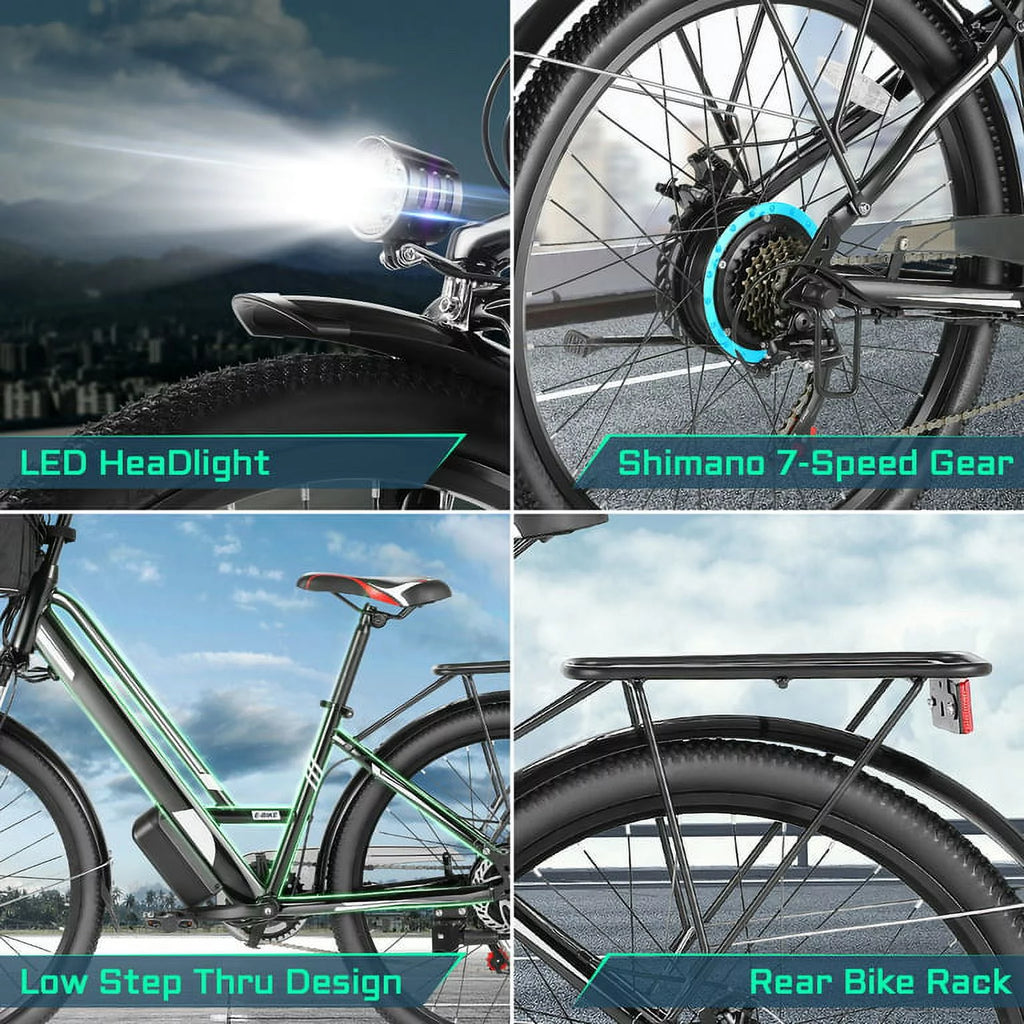 26'' Electric Bike with Carrier Rack S2221