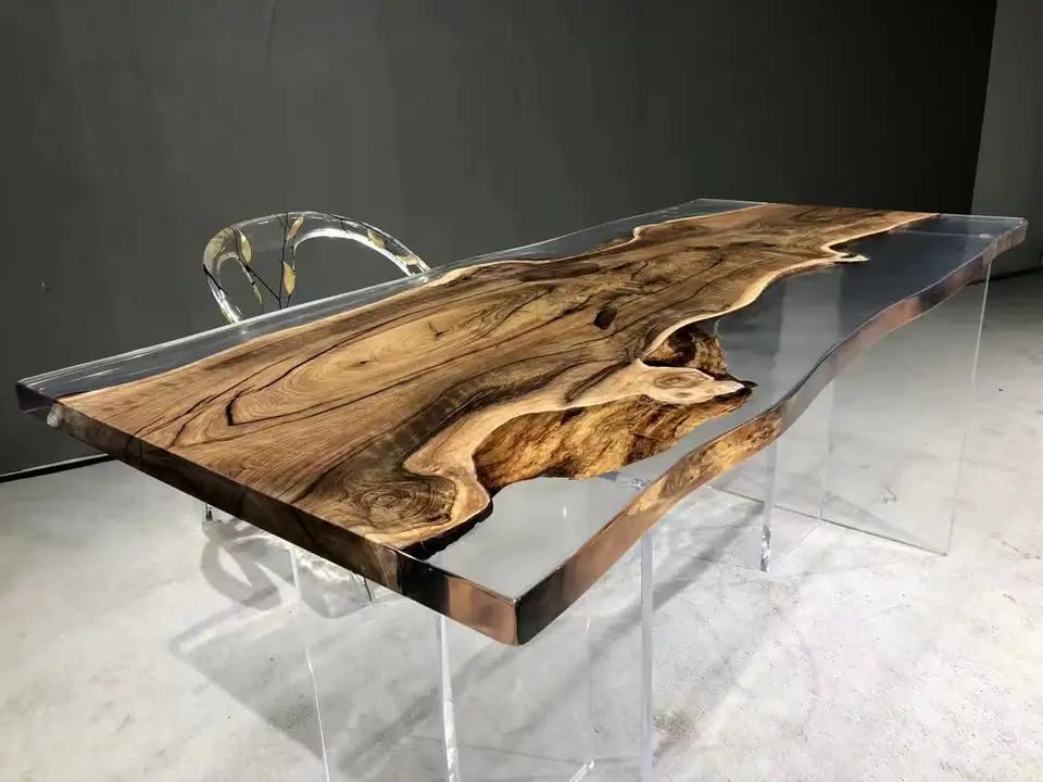 Live Edge Resin Dining Table (16.5" Tall, 48 x 24 Inches) U333831