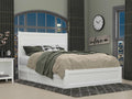 Queen Wood Platform Bed with Headboard Footboard & 2 Storage Drawers, White H462124
