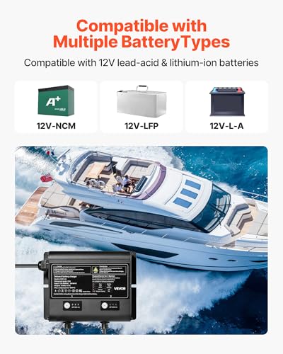 5A 12V IP68 Waterproof Onboard Marine Battery Charger U325942