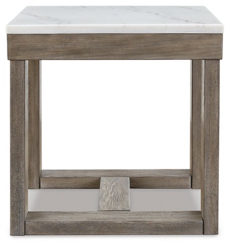 White Marble Top Casual End Table Z19671