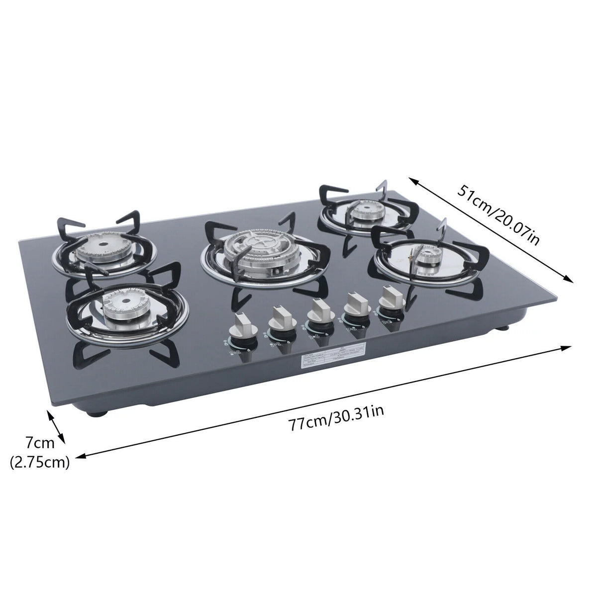 30 Built in Tempered Glass 5 Burners Gas Cooktop G334422
