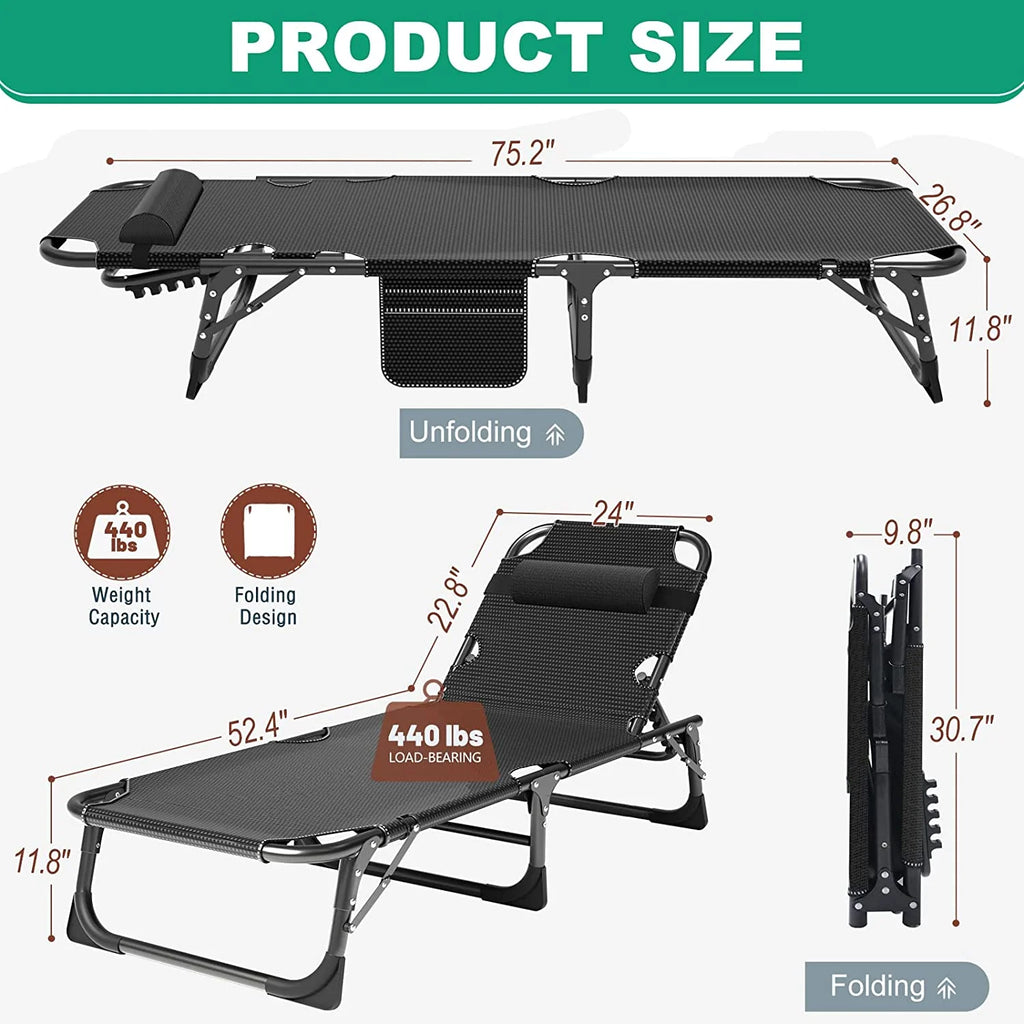 Folding Camping Cot with Pillow W23518