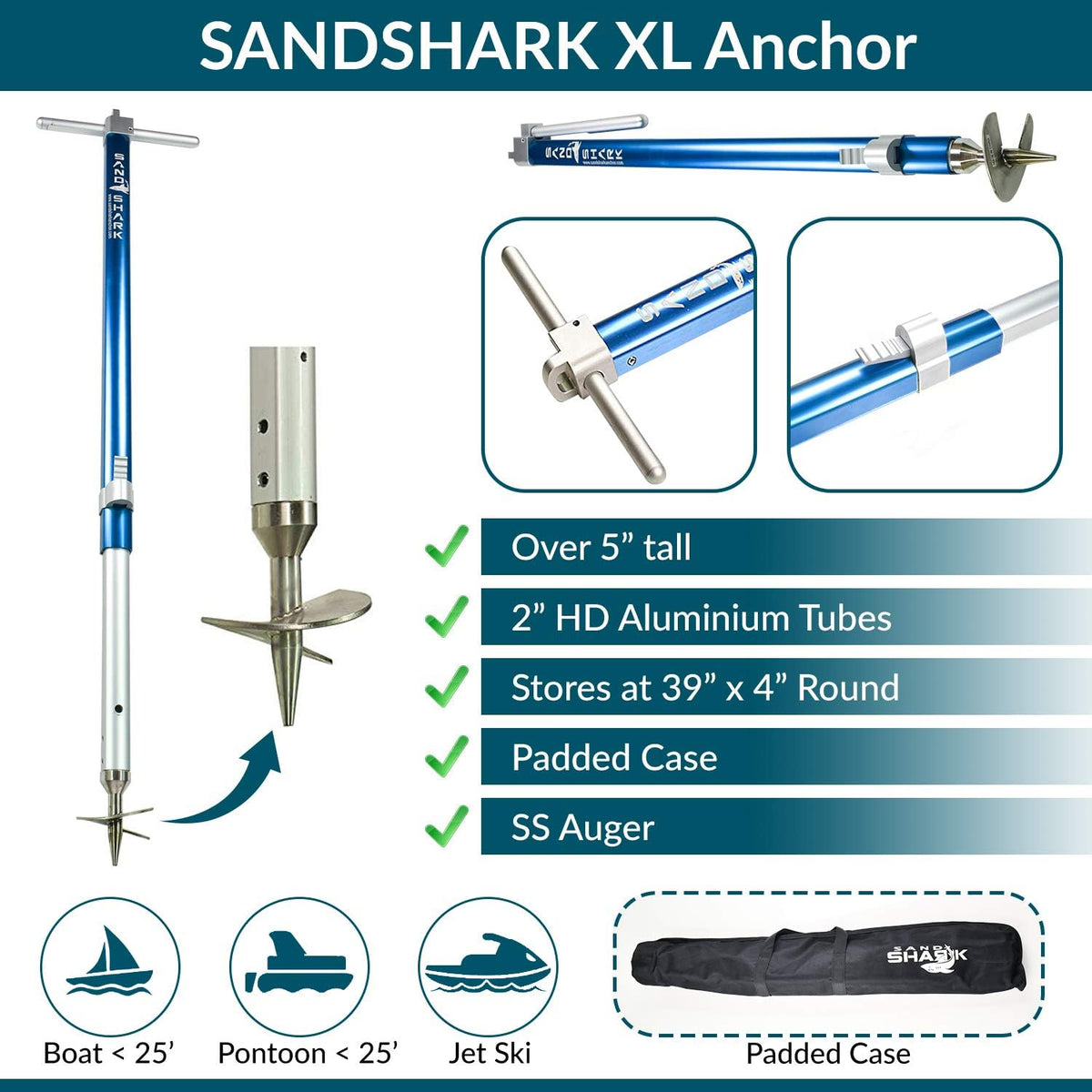 XL Boat Sand Anchor with Case U334