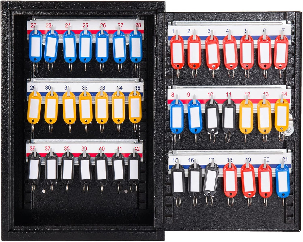 Black Metal Key Cabinet with Key Tags V403