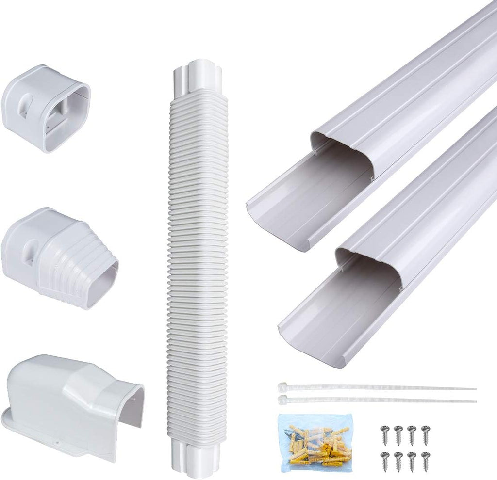 PVC Decorative Air Conditioner Line Set Cover Kit, 3in W, 9ft L, Pack of 2 A420392