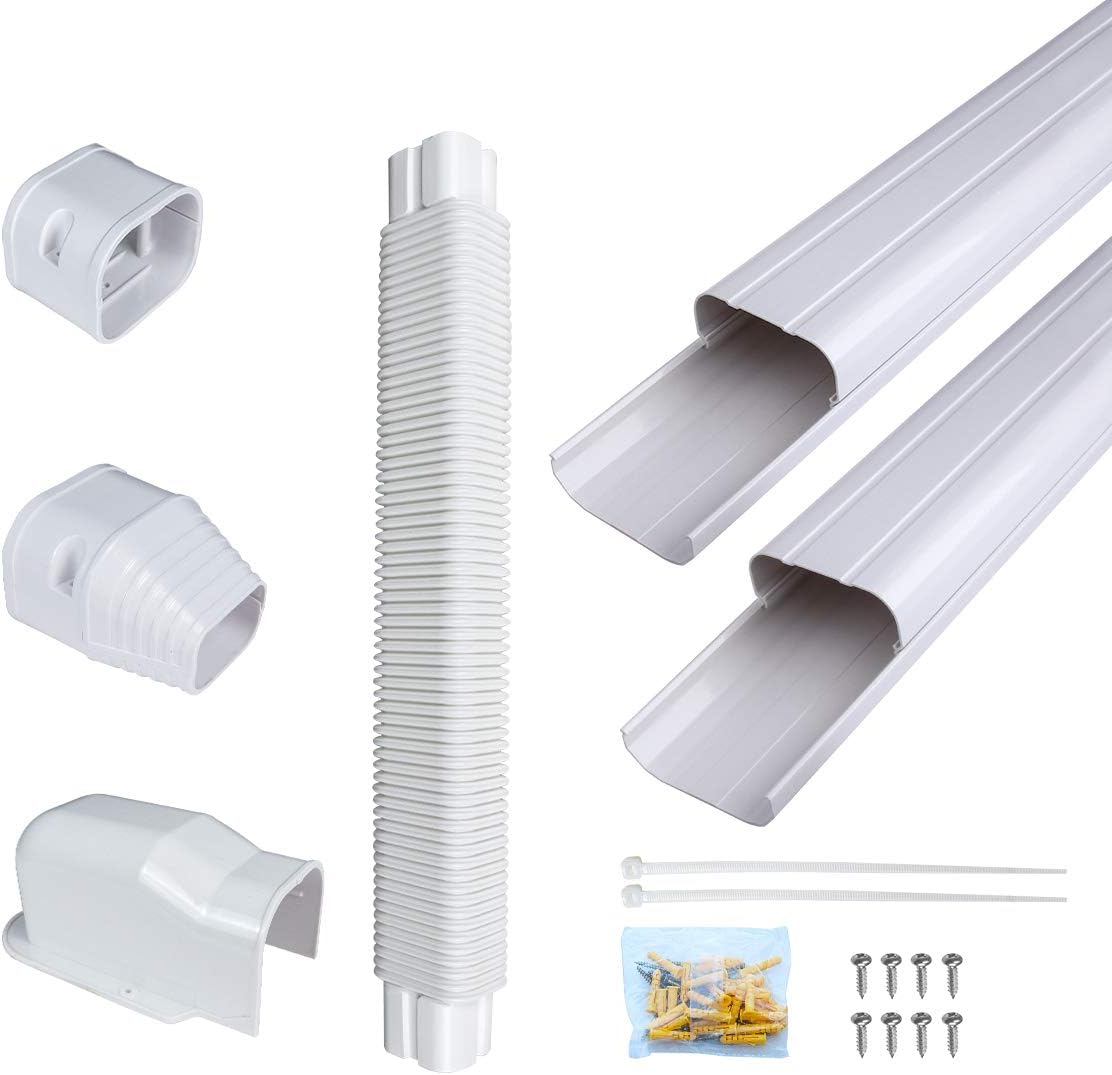PVC Decorative Air Conditioner Line Set Cover Kit, 3in W, 9ft L, Pack of 2 A420392