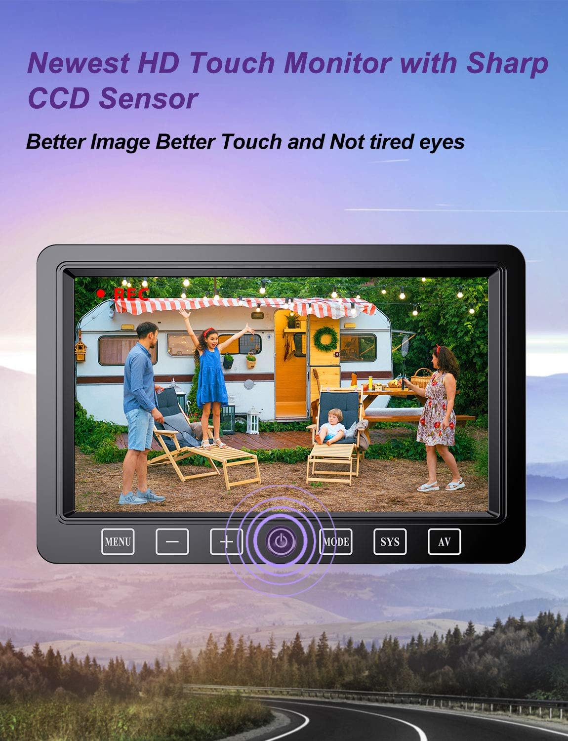 Backup Camera with Monitor Dual Camera System Kit with DVR IP69 Waterproof Wired Camera V265