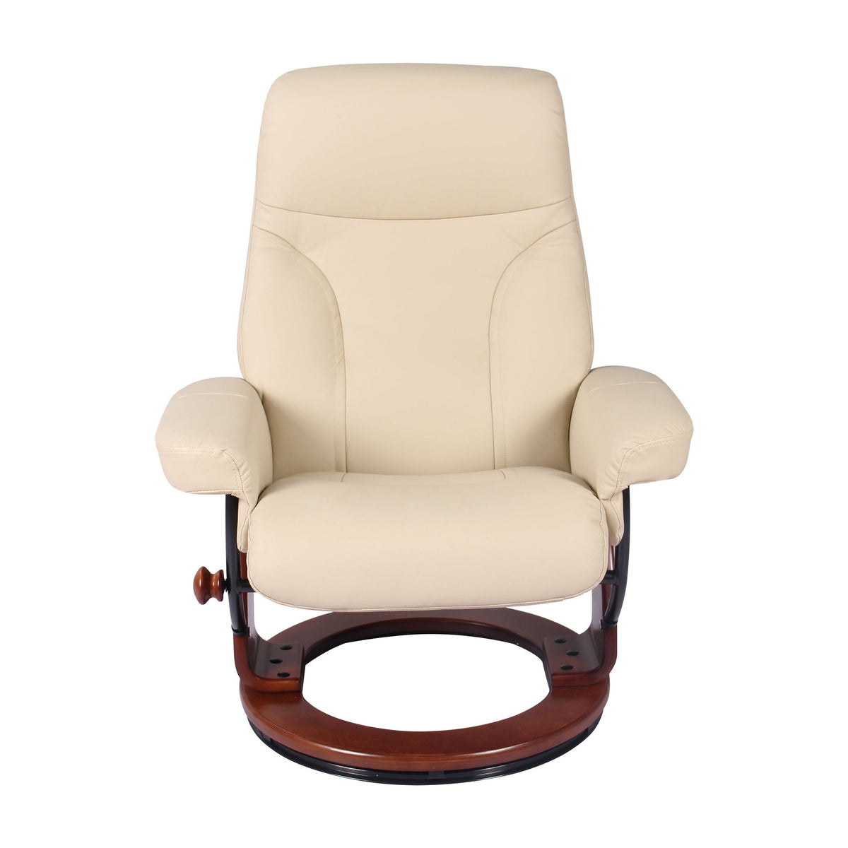 Taupe Leather Recliner and Ottoman X6581