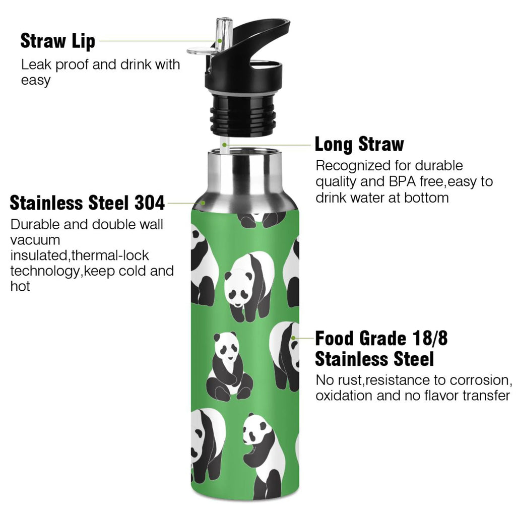 Green Stainless Steel Vacuum Insulated Water Bottle with Straw Lid 20 OZ S417074