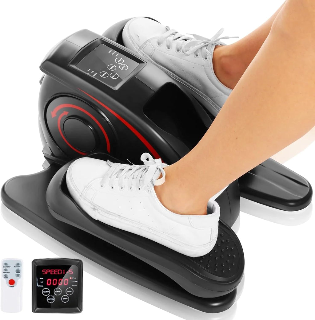 Under Desk Electric Seated Pedal Exerciser with LCD Display and Remote Control T7362