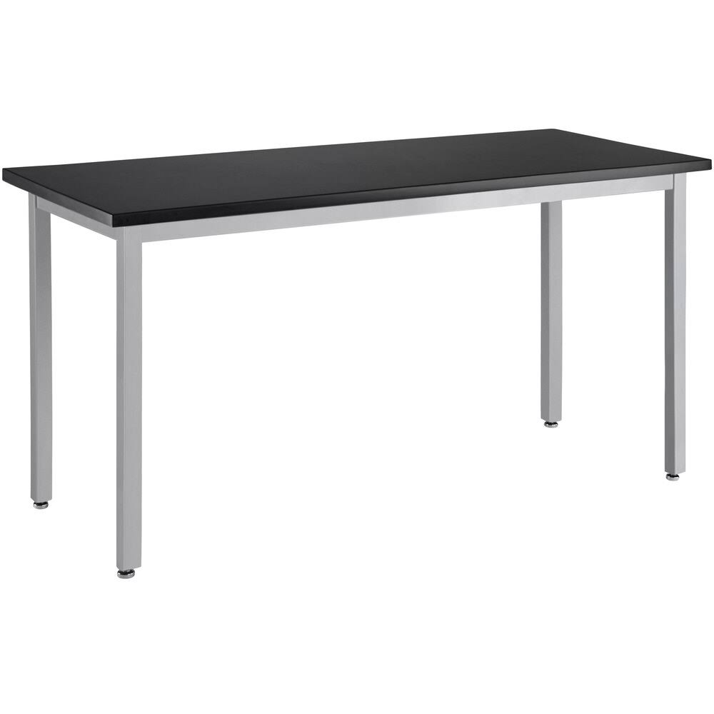 36x22 x 48x22 Fixed Height Grey Steel Lab Table with Chem-Res Top O9695