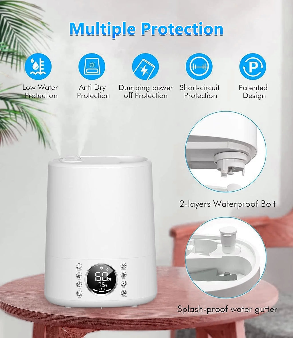 Warm and Cool Mist Top Fill Ultrasonic Humidifier with Remote M4194