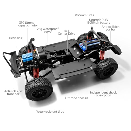 Orange 1/12 RC Rock Crawler 4WD Truck with 3pcs 1500mah Battery W135564