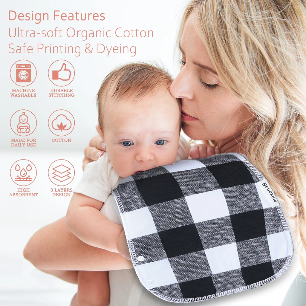 12-Pcs Animal Pattern Burp Cloths and Baby Bibs V97213