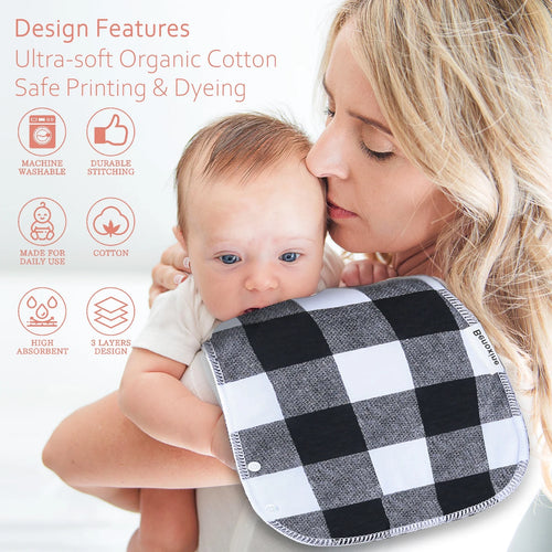 12-Pcs Animal Pattern Burp Cloths and Baby Bibs V97213