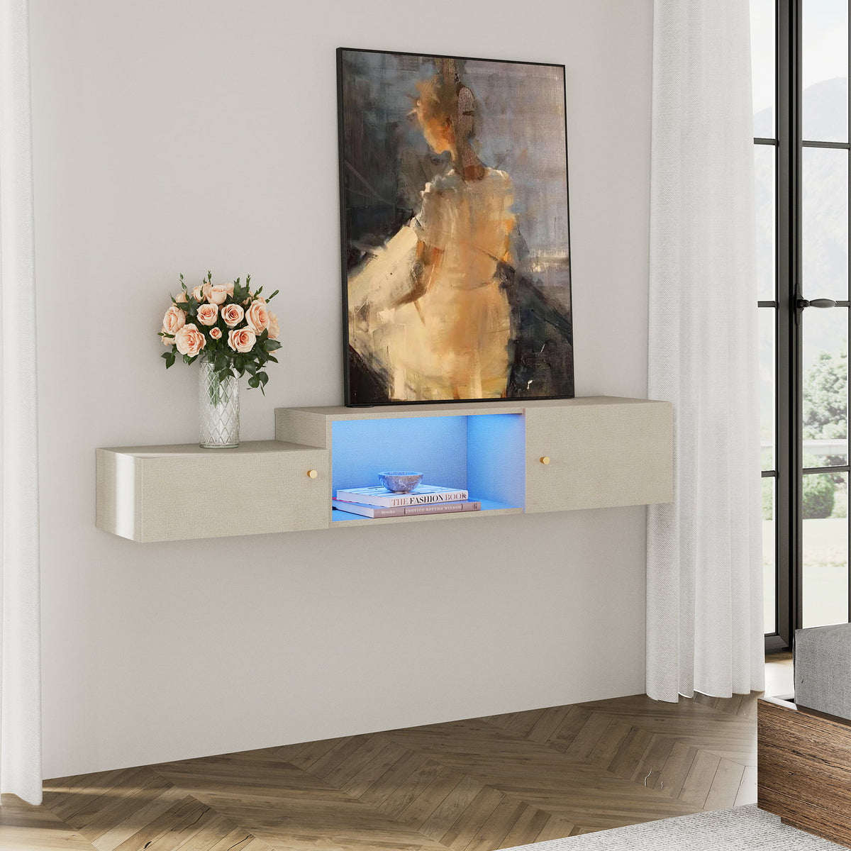 Wall Mounted TV Stand with Charging Station G2976