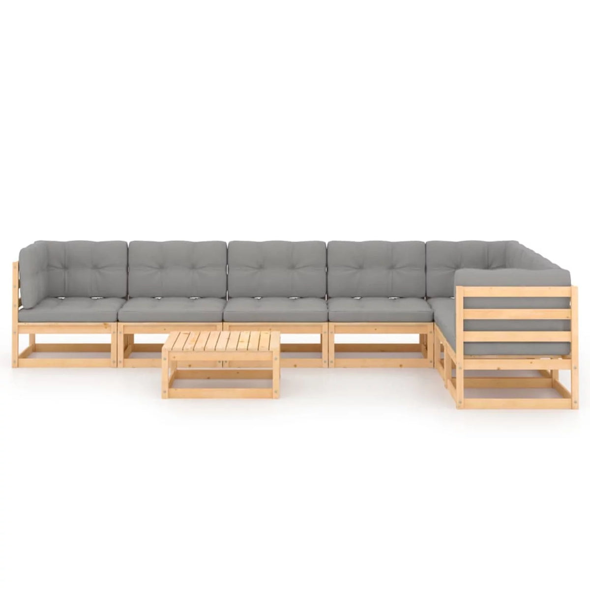 8 Piece Gray Cushioned Outdoor Conversation Set with Coffee Table Z814685