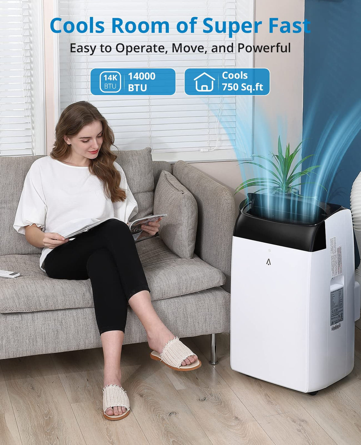14,000 BTU 3-IN-1 Portable Air Conditioner with Remote Control T198