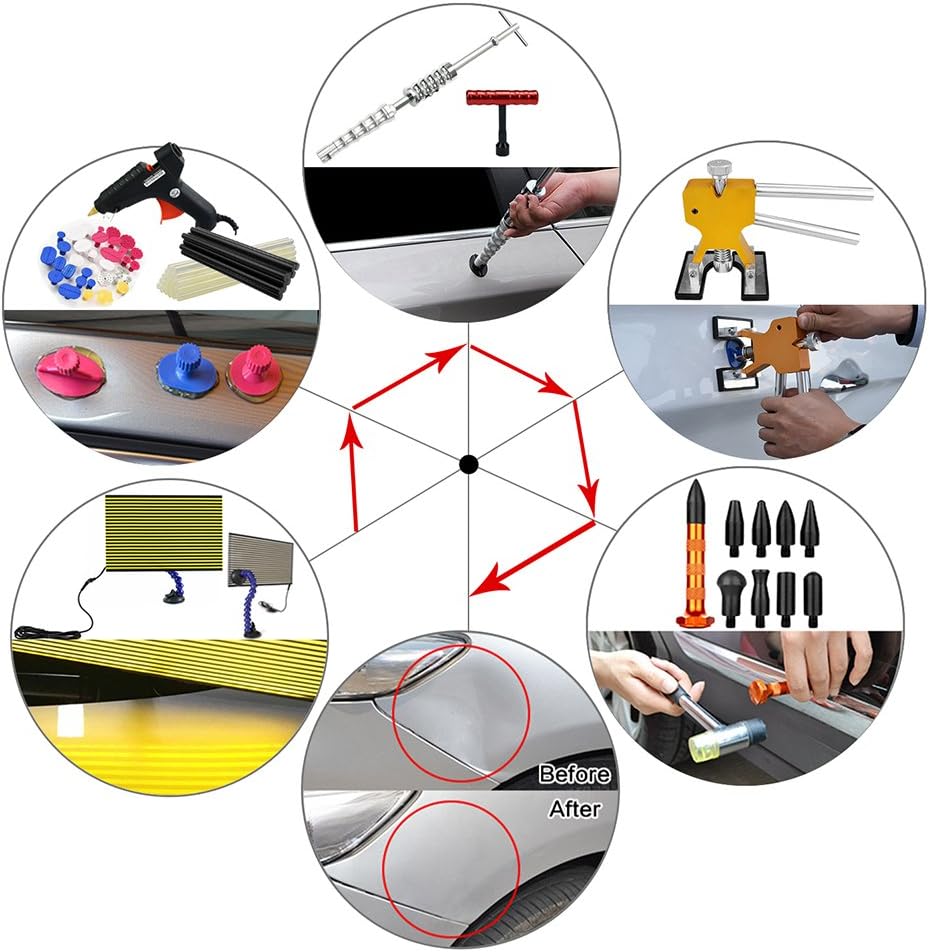 Paintless Dent Repair Kit with Slide Hammer V18276