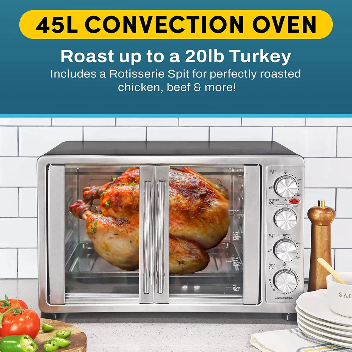 18-Slice Countertop Convection Oven with 4-Control Knobs Stainless Steel X982731