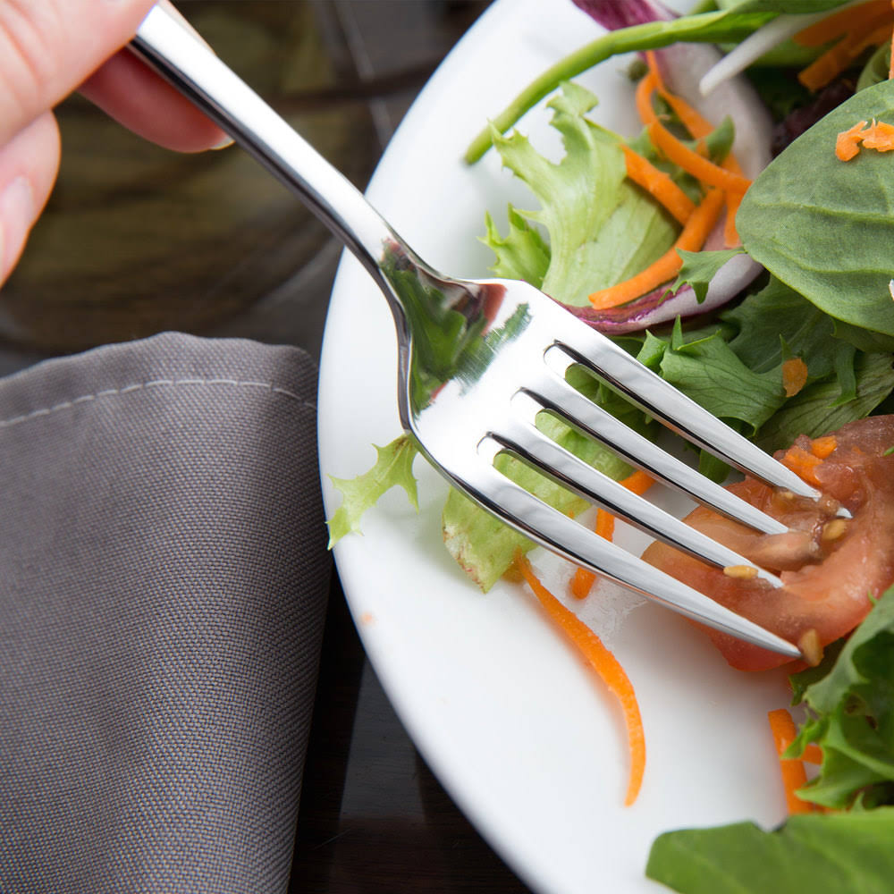 18/0 Stainless Steel Salad Fork - 36/Case W534955