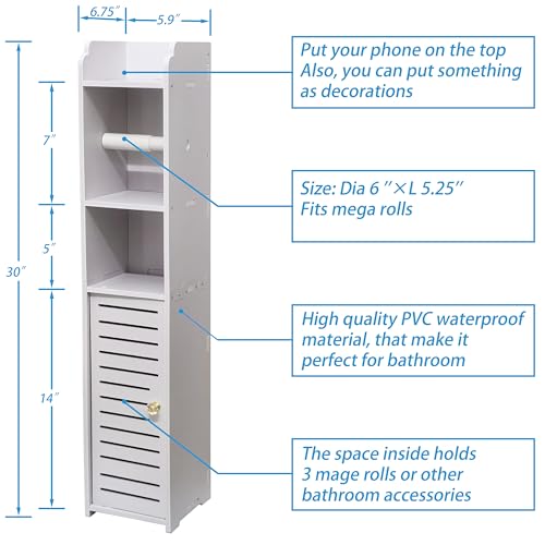 White 4-Tier Toilet Paper Holder Stand M1376