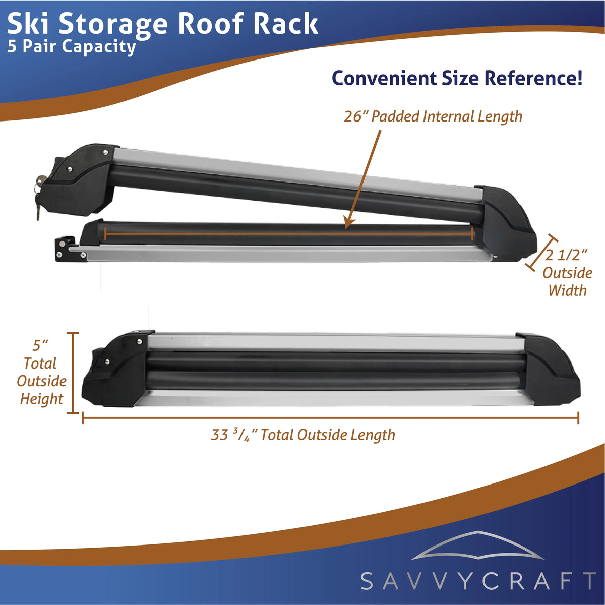 2PCS Universal Car Ski Snowboard Roof Racks Mount Y17517