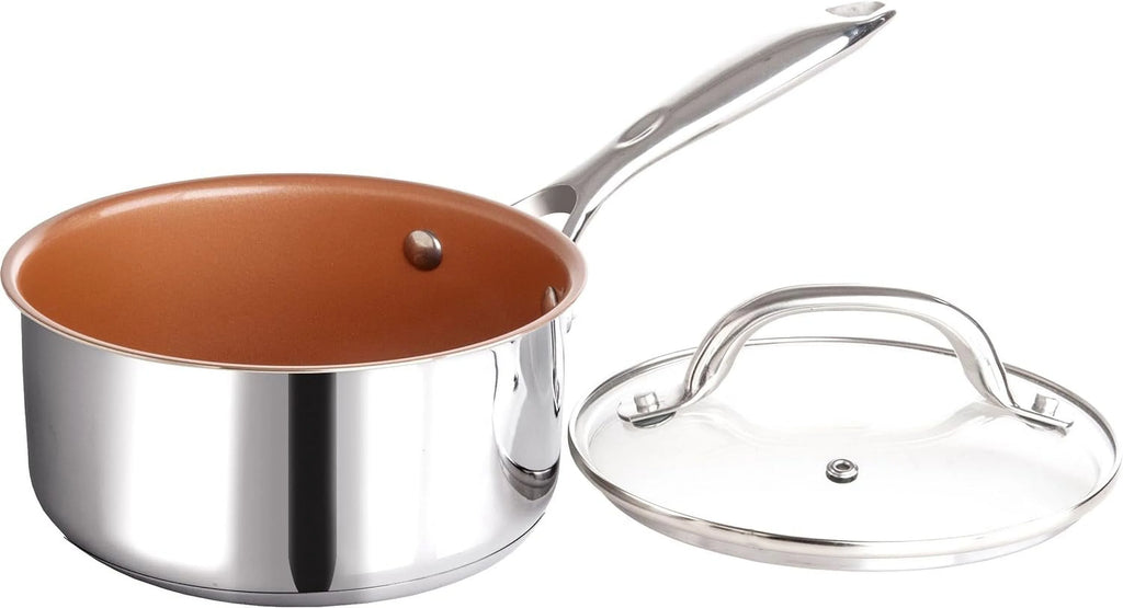 7 Piece Stainless Steel Ceramic Titanium Non Stick Cookware Set Y7213