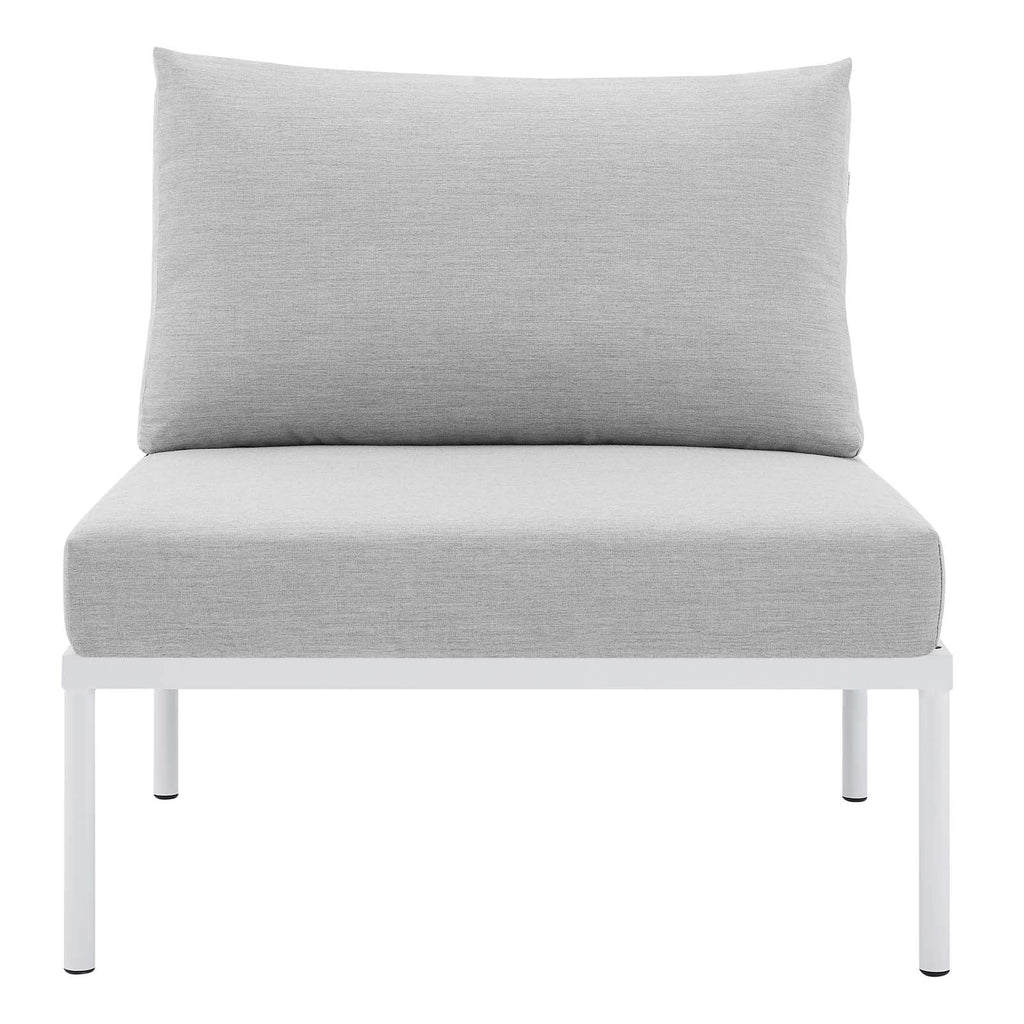 White Gray Aluminum Armless Patio Chair X10187