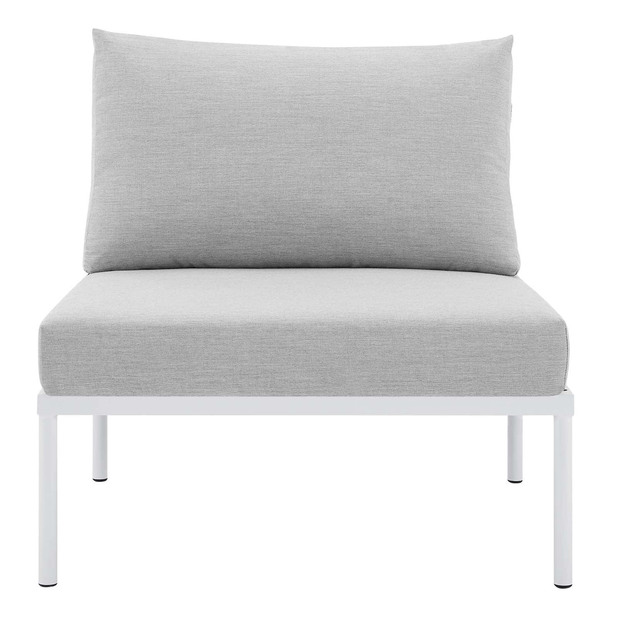 White Gray Aluminum Armless Patio Chair X10187