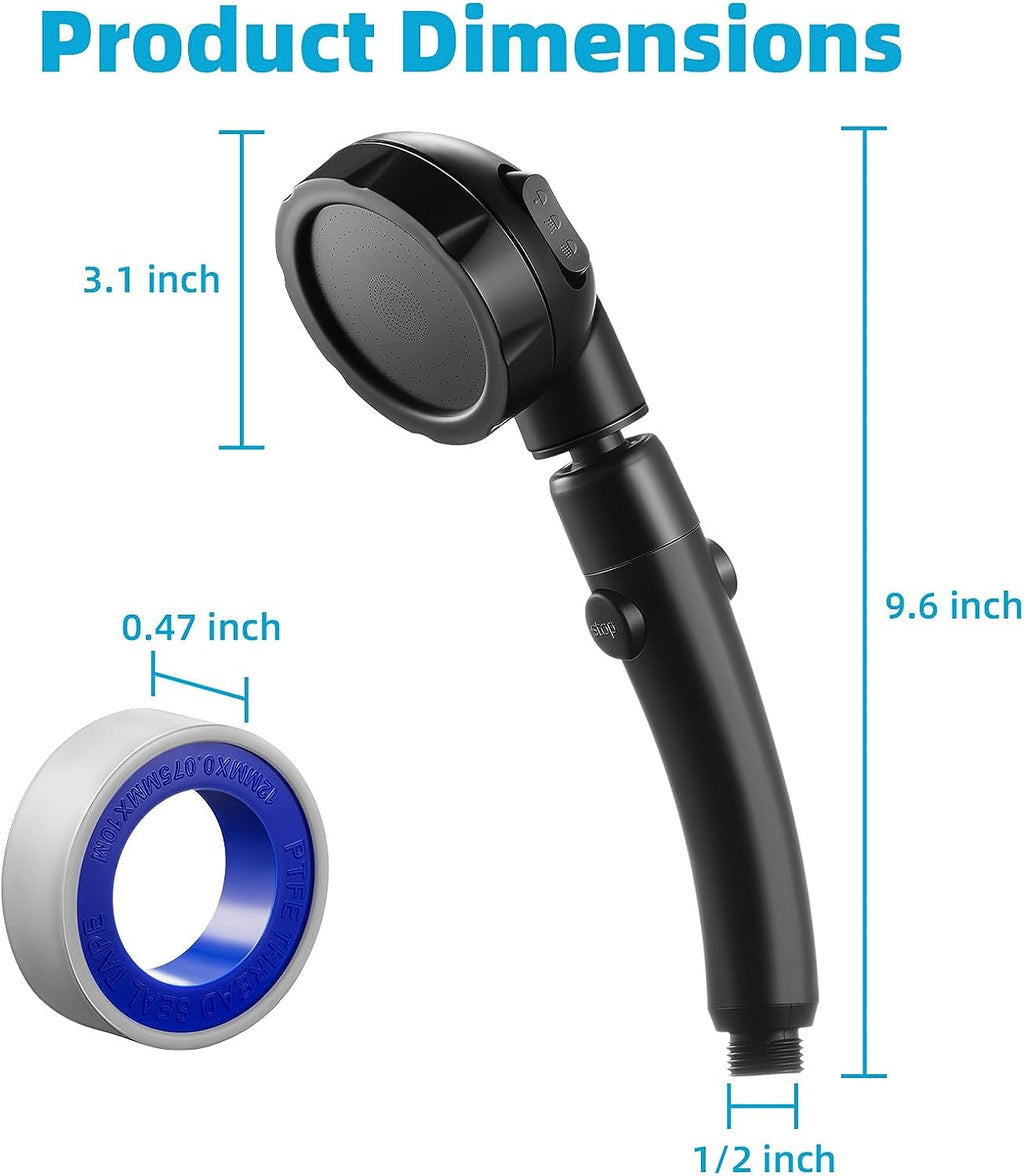 High Pressure 3-Settings Handheld Showerhead (Chrome) Q67393