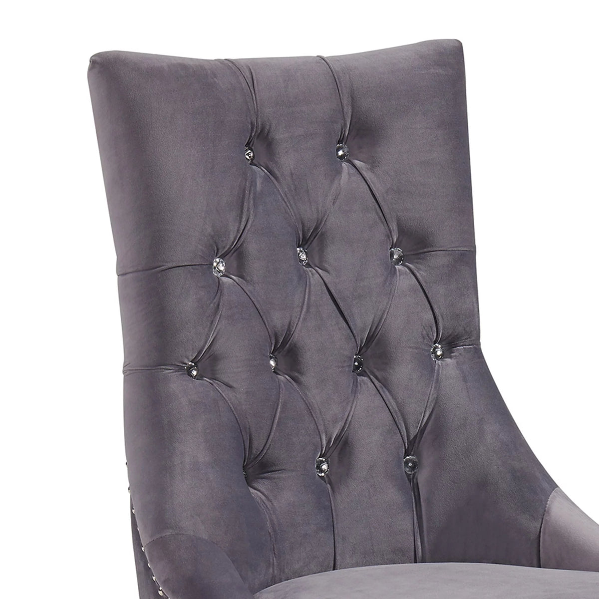 Velvet Button Tufted Dining Chair with Acrylic Legs T1756
