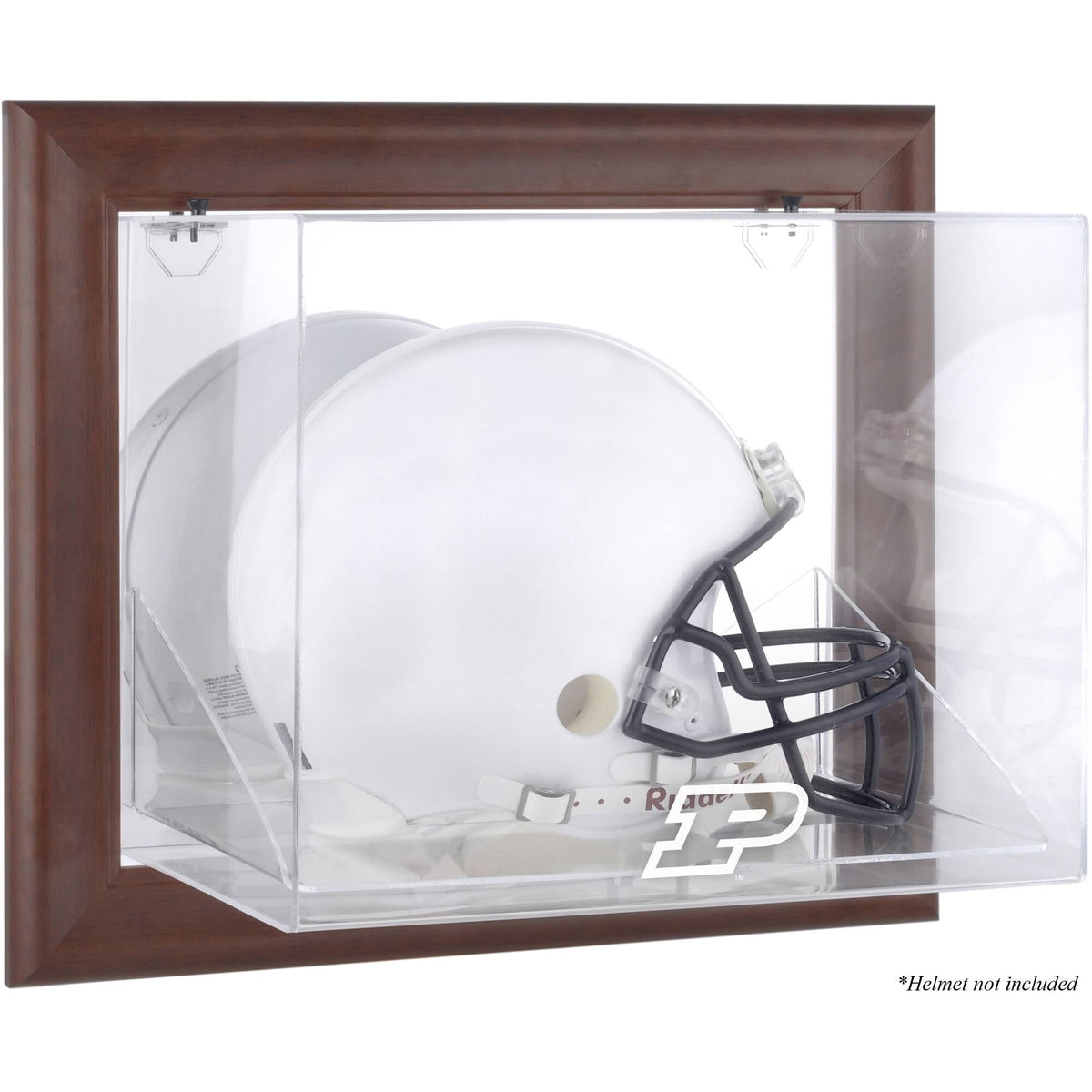 Brown Framed Wall-Mountable Helmet Display Case Z740