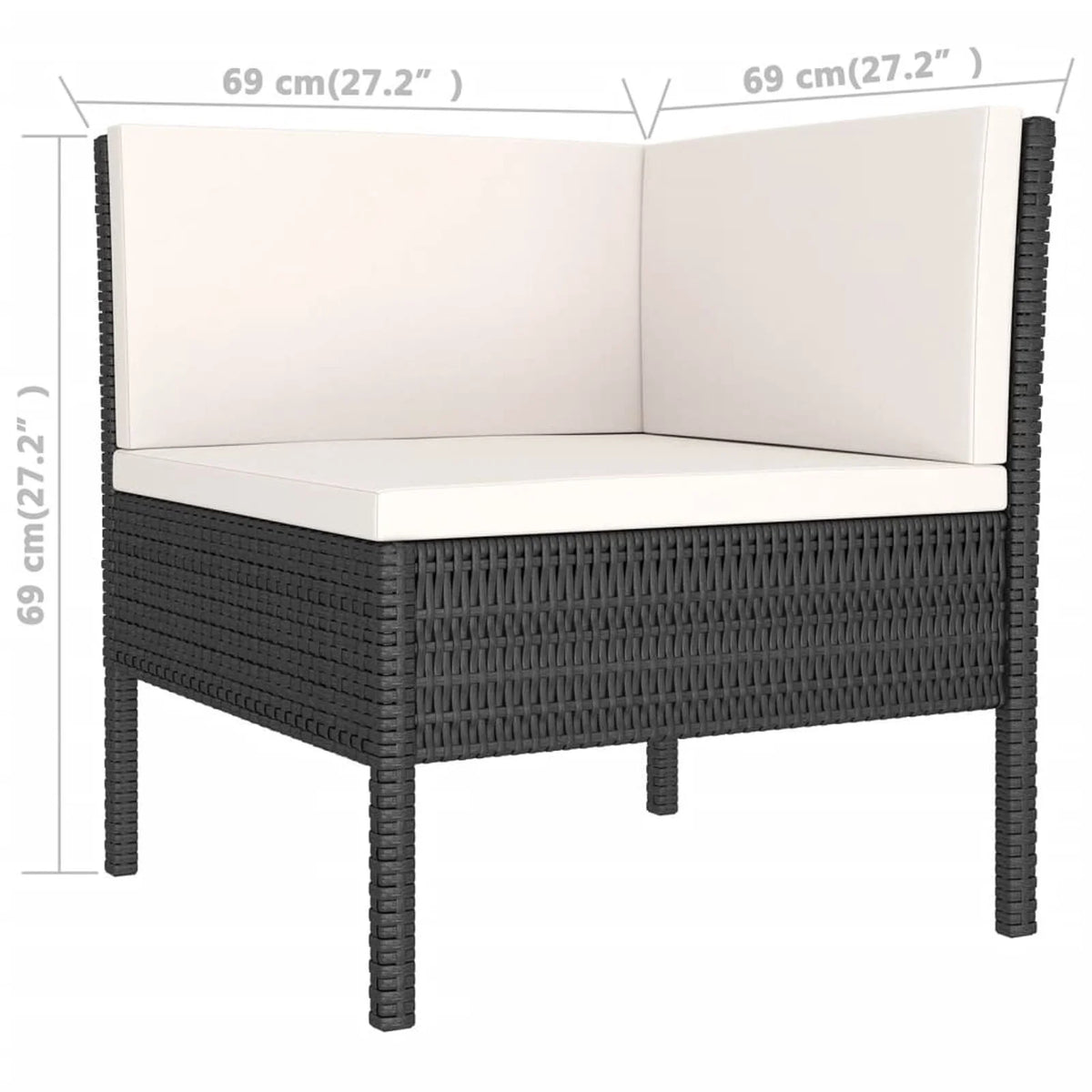 9 Piece Poly Rattan Outdoor Sectional Sofa Set with Cushions W8858