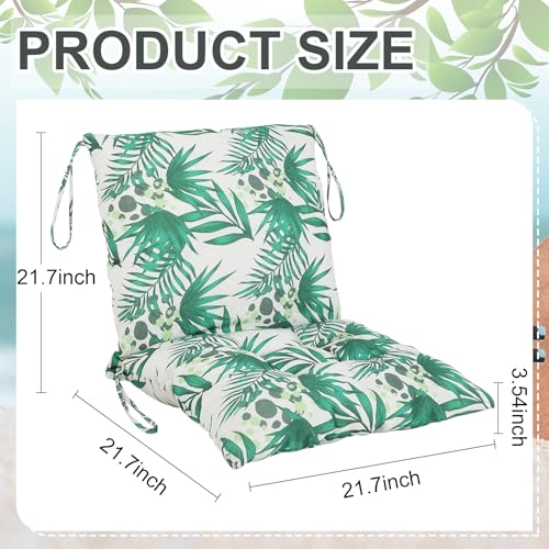 4 Pcs Outdoor Patio Chair Cushions with Back, 21.7 x 43.3 Inch Buffalo Plaid Black and White B77312