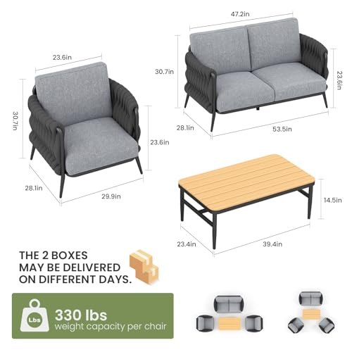 6-Piece Outdoor Patio Furniture Set with Coffee Table C8621