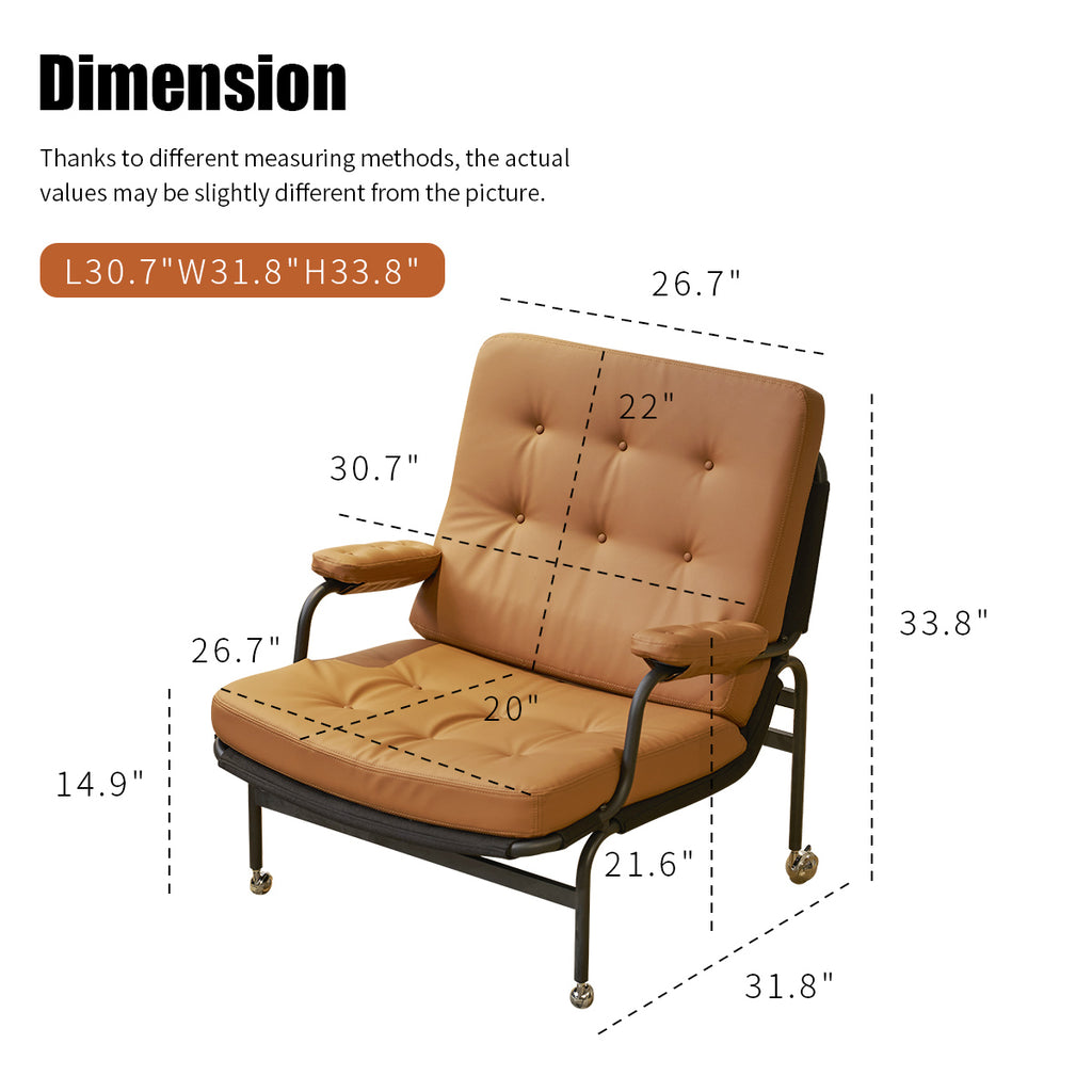 Bonded Leather High Back Accent Chair with Metal Legs U49724