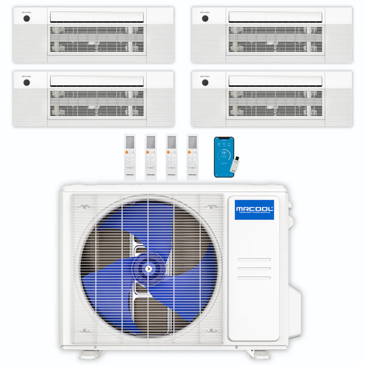 36,000 BTU 4 Zone Ceiling Cassette Ductless Air Conditioner and Heat Pump R62794