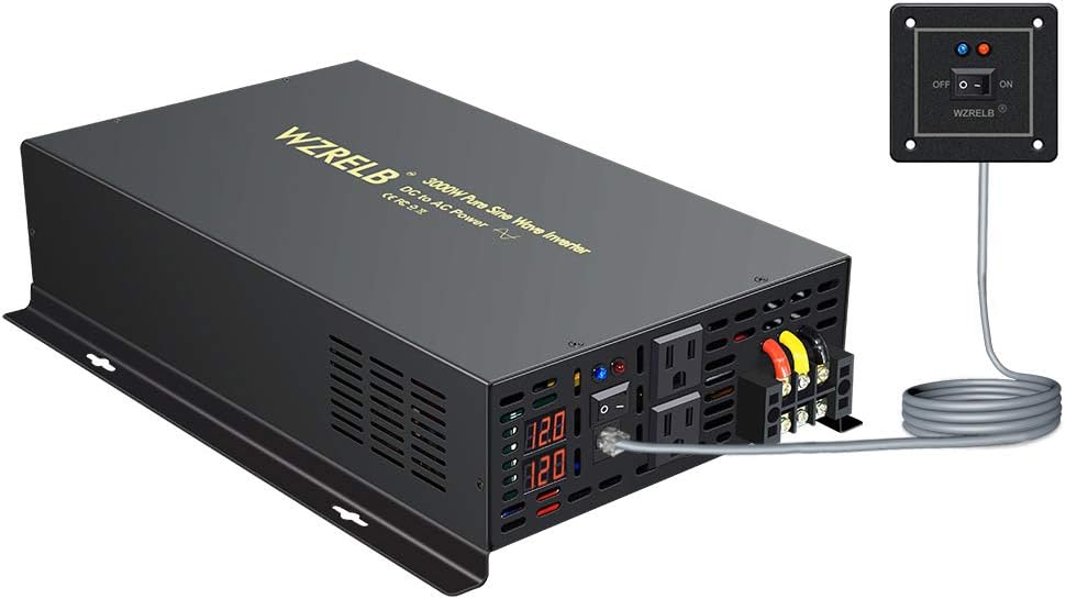 3000 Watt 12V DC Pure Sine Wave Power Inverter with Remote Control Switch E542