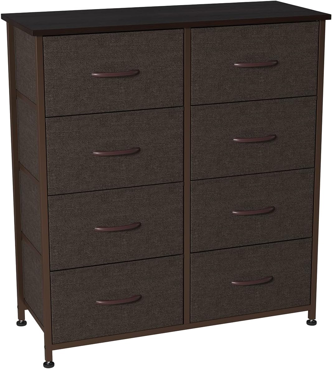 Charcoal Gray/Black 8 Drawer Fabric Dresser Y20114